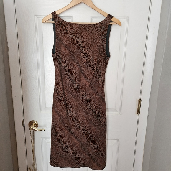 Vintage Brown Sheath Cocktail Dress with Scoop Back - Picture 1 of 6